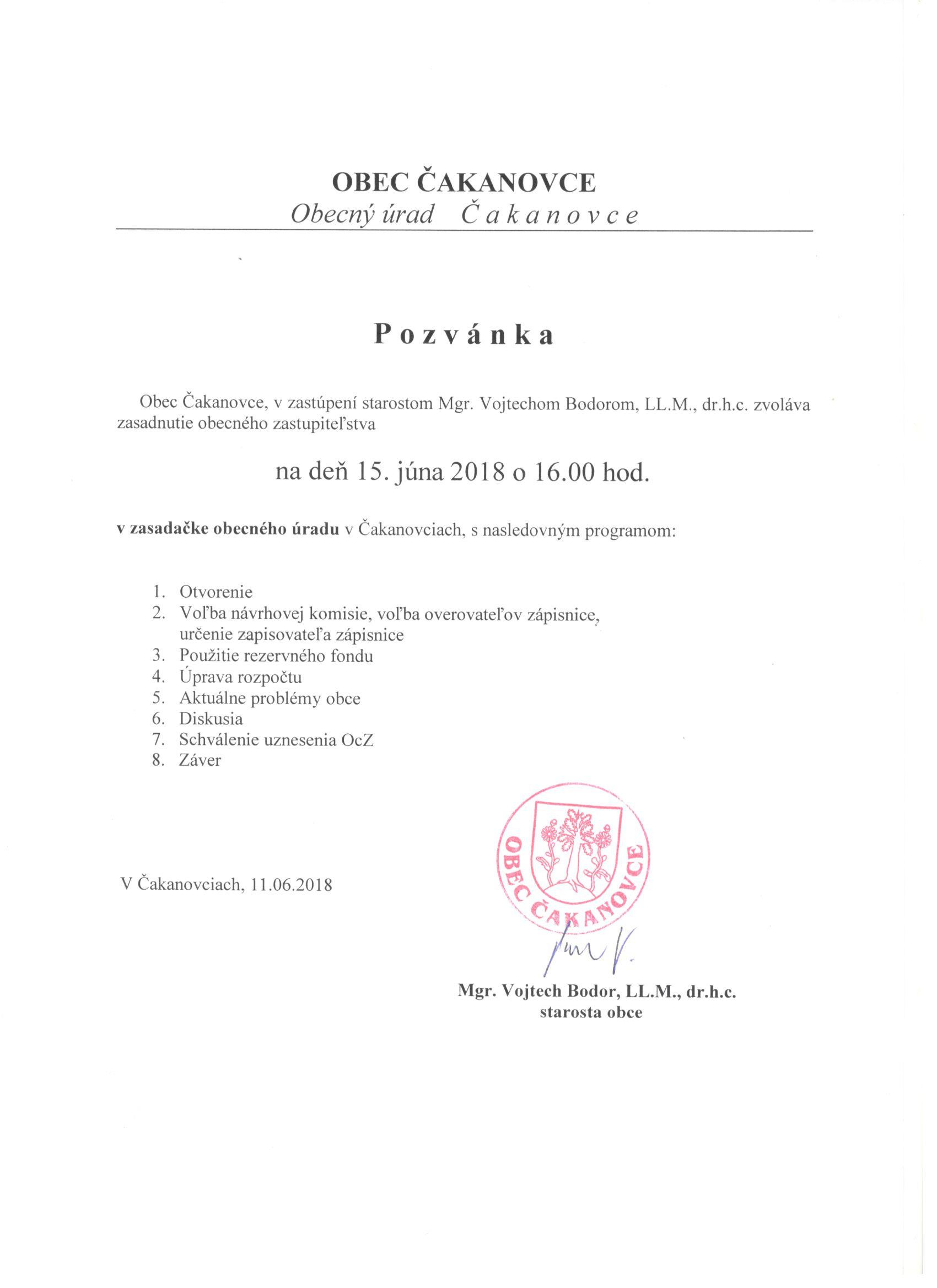 Fotka - Pozvánka Obecné zastupiteľstvo. Viac info - dokumenty